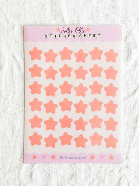 Planche stickers Etoile Rose
