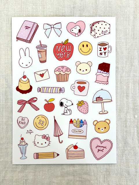 Planche Stickers Girl's best friends A5