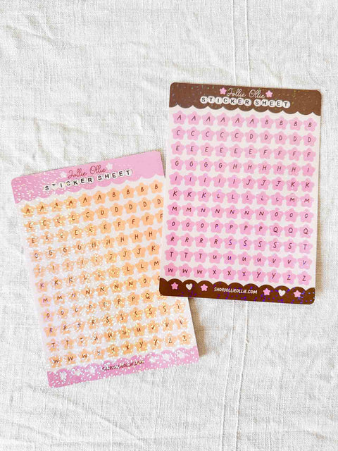 Planche stickers Lettres Etoiles