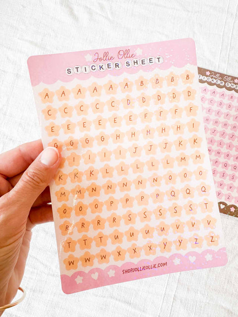 Planche stickers Lettres Etoiles