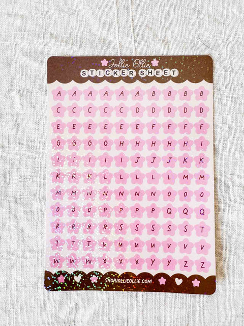 Planche stickers Lettres Etoiles