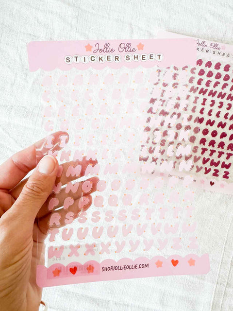 Planche stickers Lettres