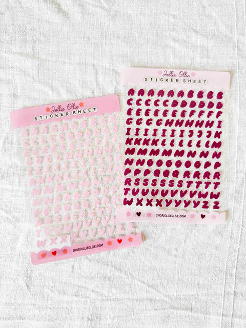 Planche stickers Lettres