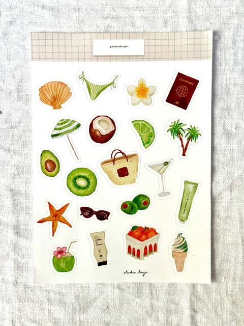 Planche Stickers Summer