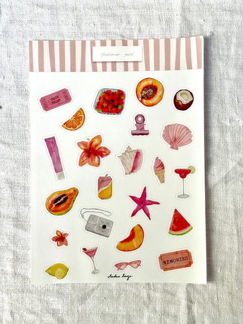 Planche Stickers - Summer girl