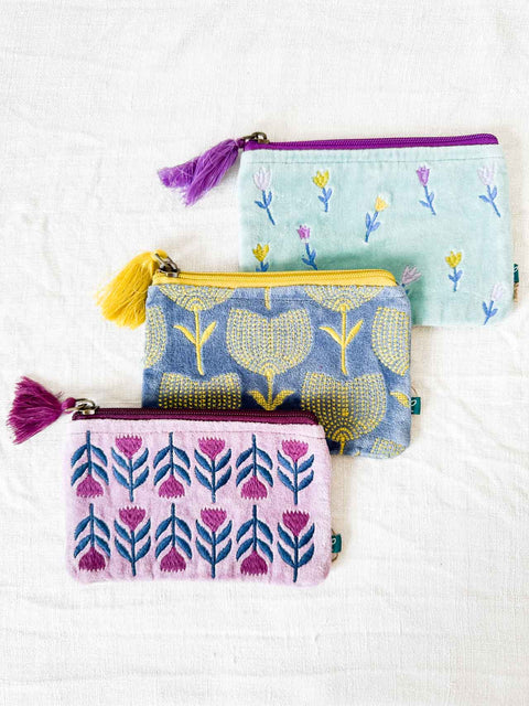 Pochette Floral Velvet PM