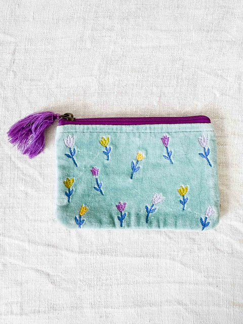 Pochette Floral Velvet PM