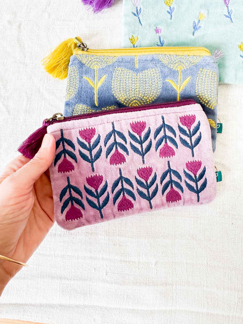 Pochette Floral Velvet PM