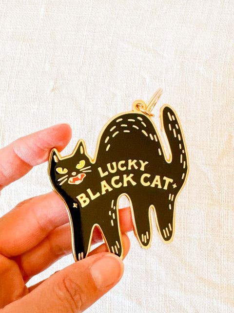 Porte clé Lucky black cat