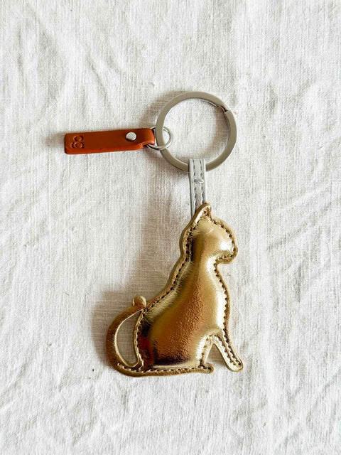 Porte clé Chat gold