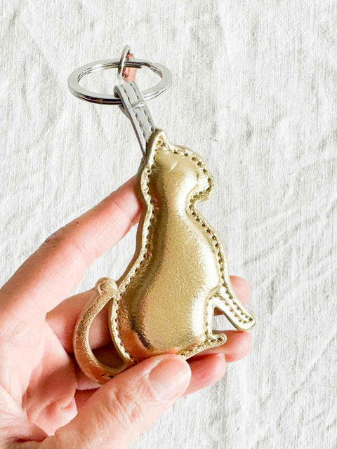 Porte clé Chat gold