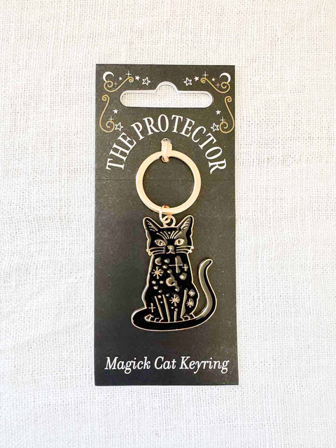 Porte clé Chat noir magique