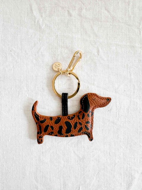 Porte clé - Chien saucisse Léopard