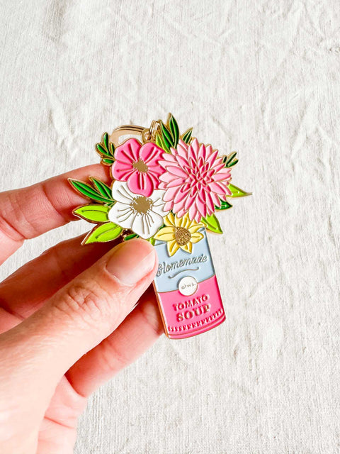 Porte clé Flower can