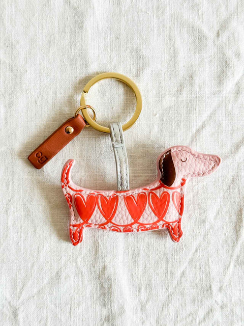 Porte clé Chien saucisse - Heart