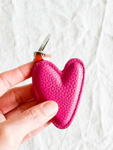Porte clé - Cœur Fuchsia