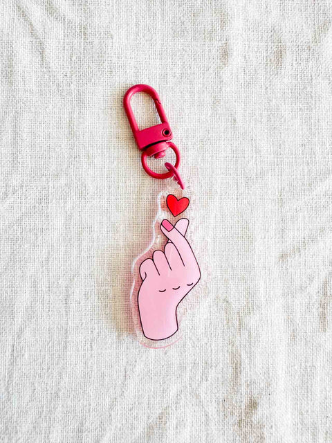 Porte clé époxy Korean love