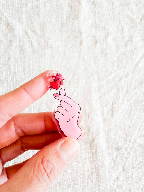 Porte clé époxy Korean love