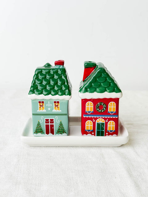 Salière poivrière Maison de noël