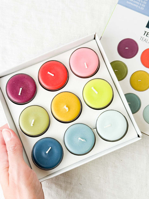 Bougie chauffe plat coloré x9