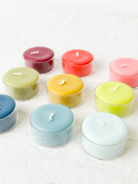 Bougie chauffe plat coloré x9