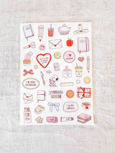 Planche stickers A5 Journal girl club