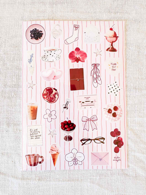 Planche stickers A5 Sweet pink