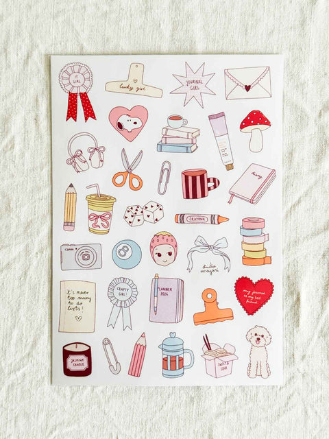 Planche stickers A5 Cool girl