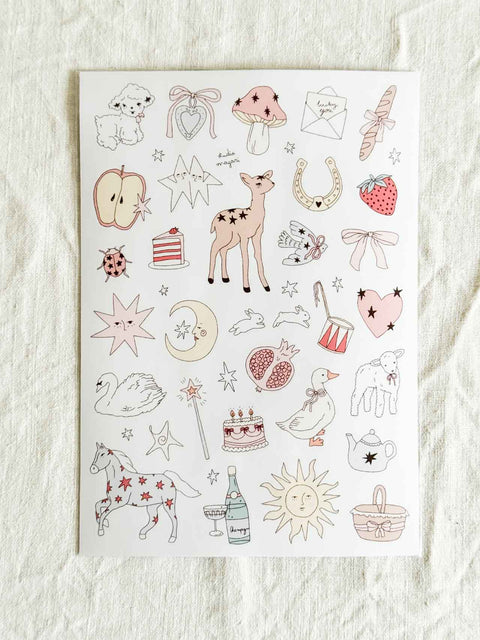 Planche stickers A5 Fantaisie