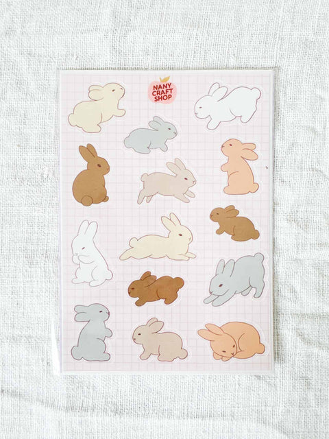 Planche stickers A6 Mini lapins