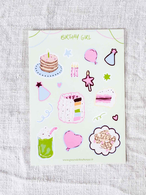Planche stickers Birthday girl