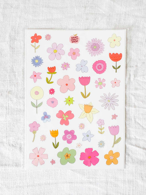 Planche stickers A5 Fleurs dessins