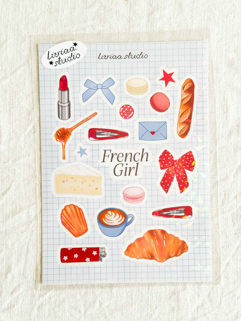 Planche de stickers - French girl