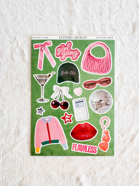 Planche Stickers Im just a girl