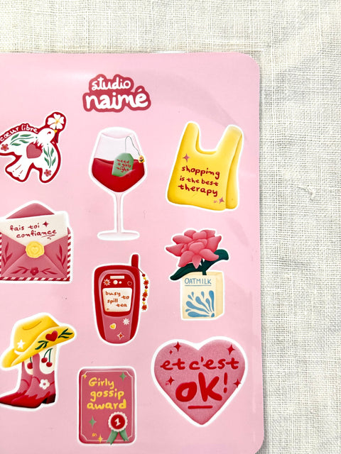 Planche stickers Girly