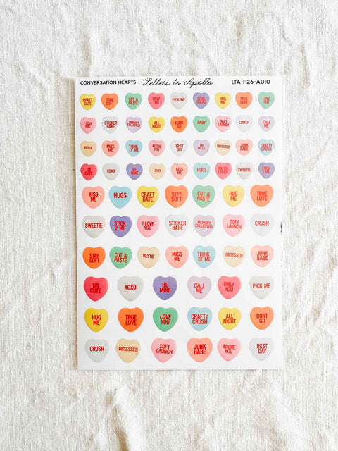 Planche Stickers Conversation hearts