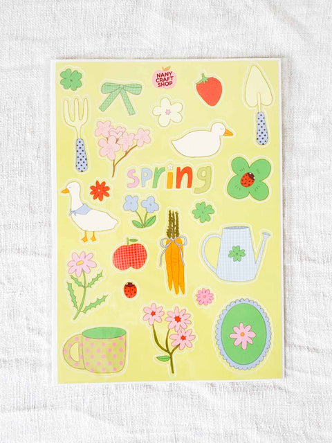 Planche stickers A5 Jardin de printemps