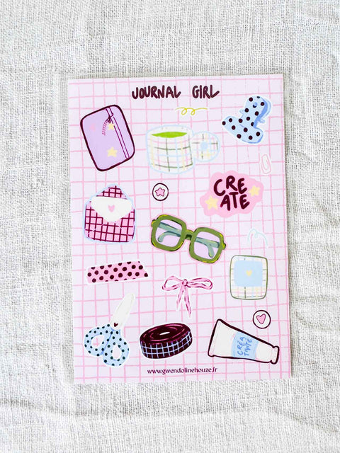 Planche stickers Journal girl