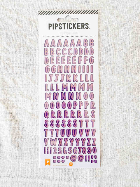 Stickers Shades of violet alphabet