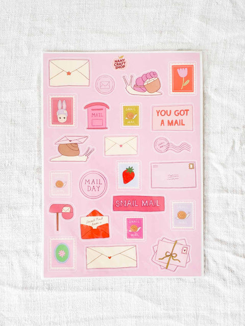 Planche stickers A5 Snail mail