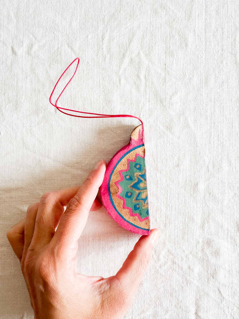 Boule de Noël Rose en papier