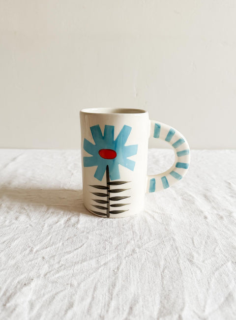 118955 - Tasse céramique - Fleurs Bleu