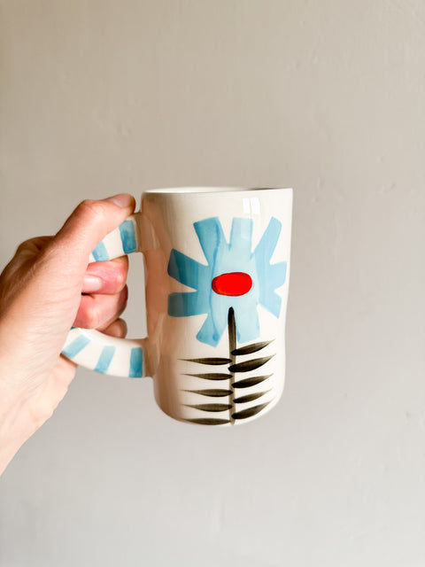 118955 - Tasse céramique - Fleurs Bleu