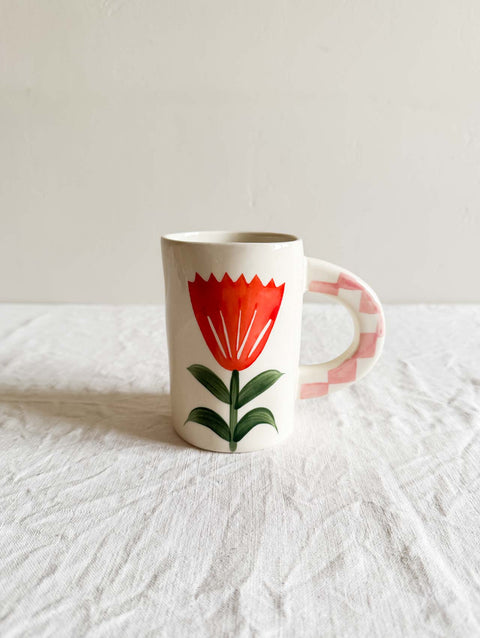 118954 - Tasse céramique - Fleurs Rouges