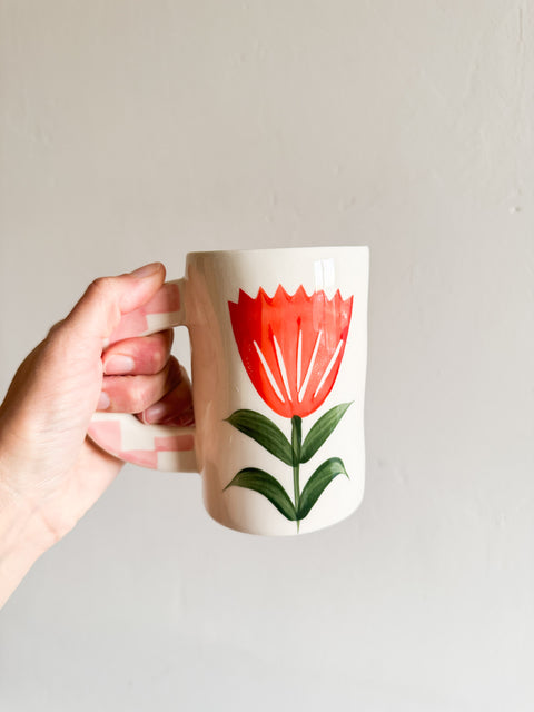 118954 - Tasse céramique - Fleurs Rouges