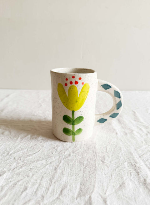 Tasse céramique - Fleur Verte