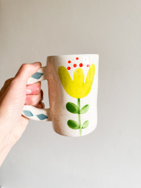 Tasse céramique - Fleur Verte