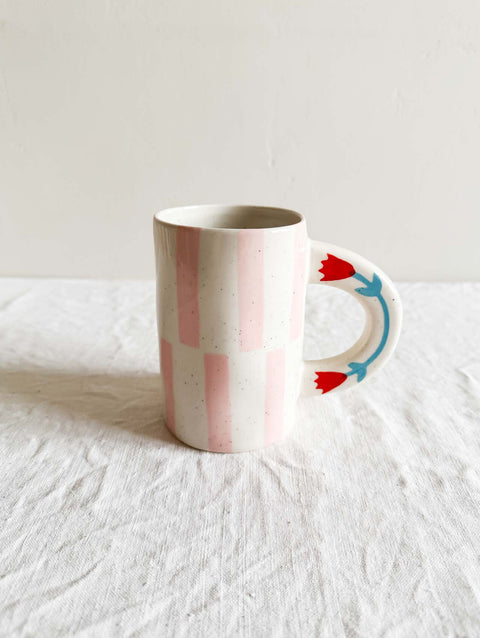 118956 - Tasse céramique - Rayé rose