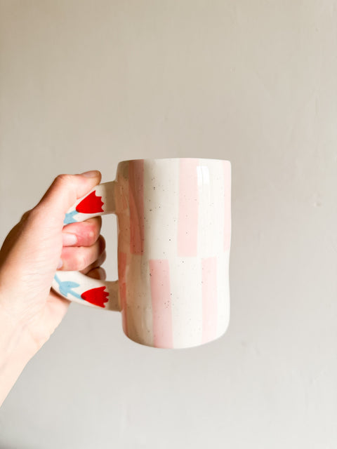 118956 - Tasse céramique - Rayé rose