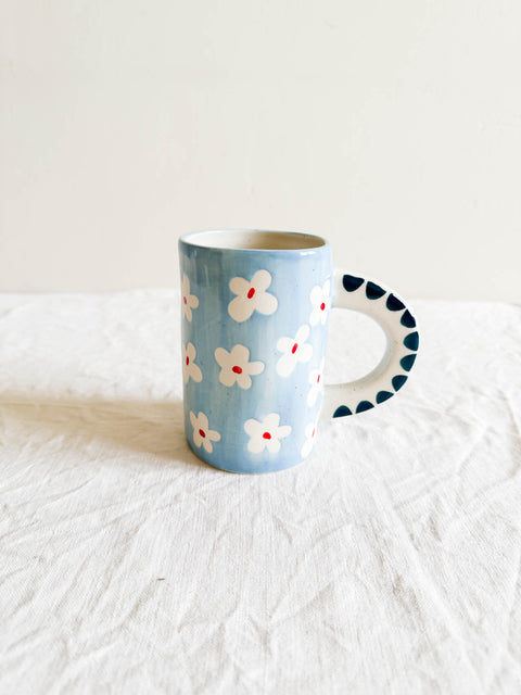 Tasse céramique Fleurs Bleu